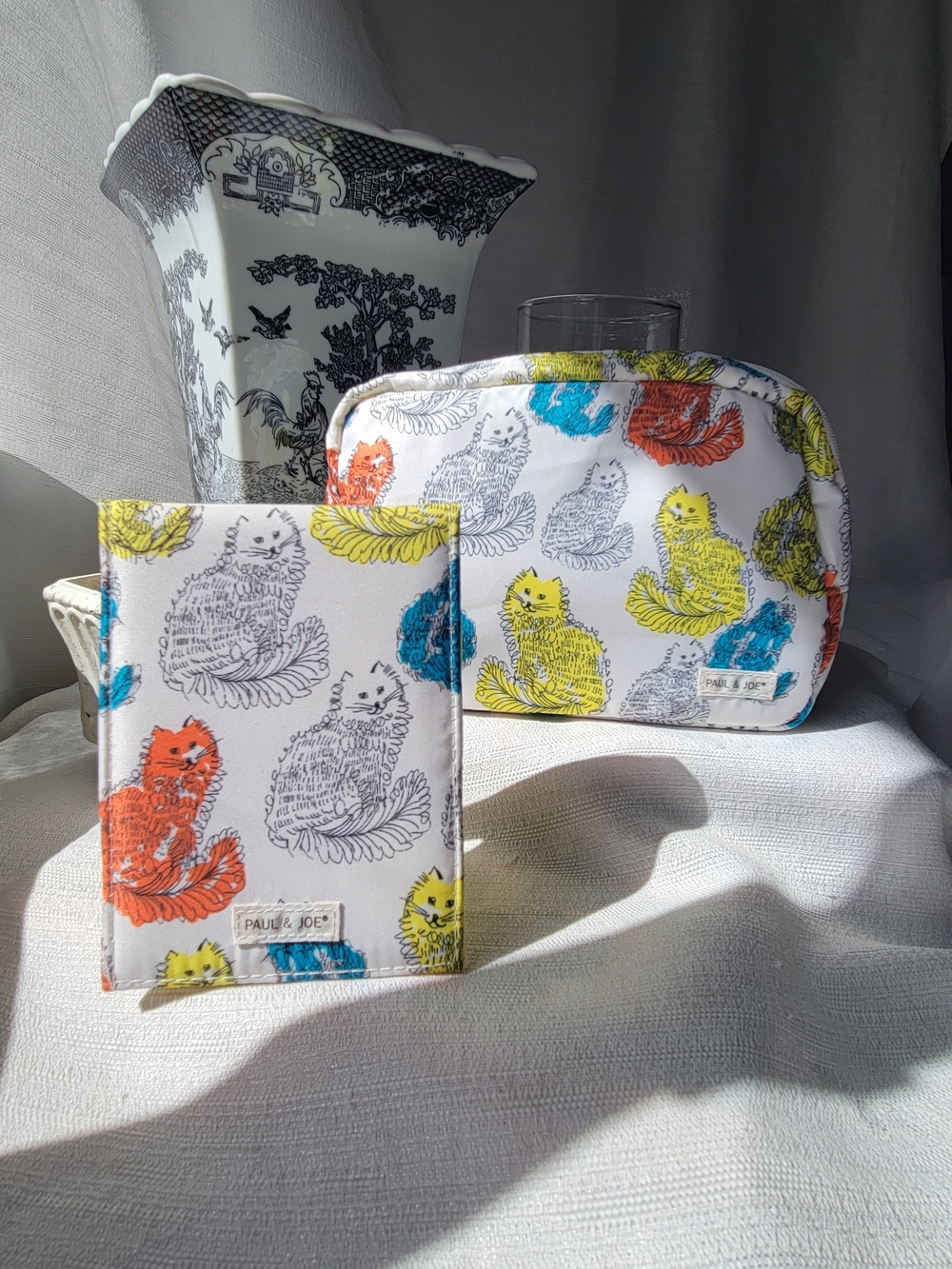 PAUL & JOE Cat Print Cosmetic Pouch & Mirror